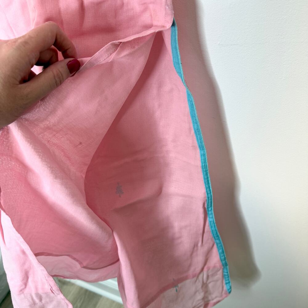 Indian Embroidered Sleeveless Kurta Dress In Pink Blue Size Medium - Picture 13 of 14